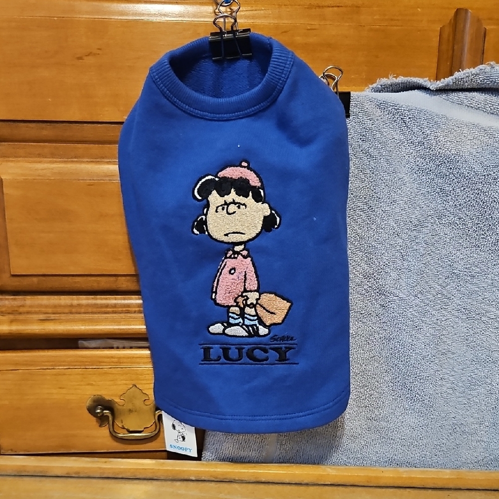 Peanuts Blue Dog Sweater with Lucy Design